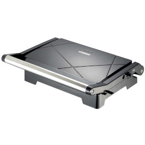 Panini grill and contact grill with non-stick coating and overheating protection 1000W Black
