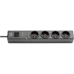 Surge Protected Extension Socket Hugo! 4-Way 2.00 m - France / Type E (CEE 7/6)