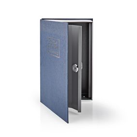 Vault | Book Safe | Key Lock | Indoor | Medium | Inner volume: 1.6 l | 2 Keys Included | Blue / Silv