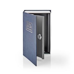 Vault | Book Safe | Key Lock | Indoor | Small | Inner volume: 0.86 l | 2 Keys Included | Blue / Silv