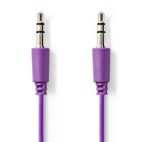 Stereo Audio Cable | 3.5 mm Male | 3.5 mm Male | Nickel Plated | 1.00 m | Round | Violet | Polybag