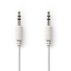 Stereo Audio Cable | 3.5 mm Male | 3.5 mm Male | Nickel Plated | 2.00 m | Round | White | Polybag