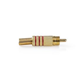RCA Connector | Straight | Male | Gold Plated | Solder | Cable input diameter: 7.0 mm | Metal | Red