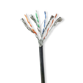 Network Cable Roll | CAT7 | Solid | S/FTP | Copper | 100.0 m | Outdoor | Round | PE | Black | Gift B