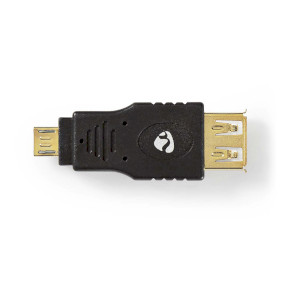 USB Adapter | USB 2.0 | USB Micro-B Male | USB-A Female | 480 Mbps | Gold Plated | PVC | Anthracite
