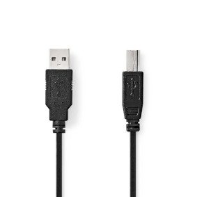 USB Cable | USB 2.0 | USB-A Male | USB-B Male | 480 Mbps | Nickel Plated | 3.00 m | Round | PVC | Bl