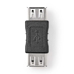 USB Adapter | USB 2.0 | USB-A Female | USB-A Female | 480 Mbps | Nickel Plated | PVC | Black | Box