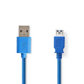 USB Cable | USB 3.2 Gen 1 | USB-A Male | USB-A Female | 5 Gbps | Nickel Plated | 2.00 m | Round | PV