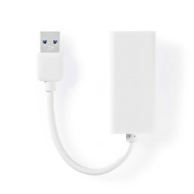 USB Network Adapter | USB 3.2 Gen 1 | 1 Gbps | USB-A Male | RJ45 Female | 0.20 m | Round | Nickel Pl