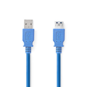 USB Cable | USB 3.2 Gen 1 | USB-A Male | USB-A Female | 5 Gbps | Nickel Plated | 3.00 m | Round | PV