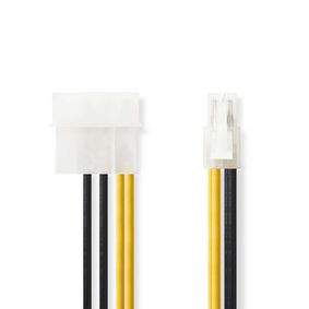 Internal Power cable | P4 Male | Molex Male | Gold Plated | 0.20 m | Round | PVC | Black / Yellow |