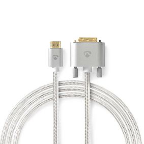 HDMIT Cable | HDMIT Connector | DVI-D 24+1-Pin Male | 2560x1600 | Gold Plated | 2.00 m | Braided | S