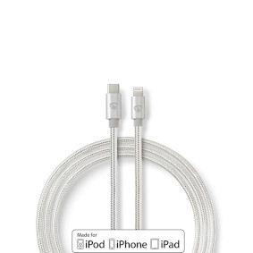 Braided USB Type-C to Lightning Cable - Whit
