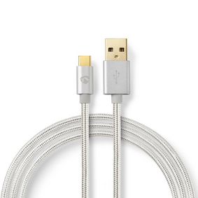 USB Cable | USB 2.0 | USB-A Male | USB-CT Male | 15 W | 480 Mbps | Gold Plated | 2.00 m | Round | Br