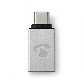 USB Adapter | USB 3.2 Gen 1 | USB-CT Male | USB-A Female | 5 Gbps | Nickel Plated | Silver | Cover W