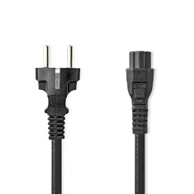 Power Cable | Plug with earth contact male | IEC-320-C5 | Straight | Straight | Nickel Plated | 3.00