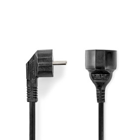 Power Cable | Plug with earth contact male | Plug with earth contact female | Angled | Straight | Ni