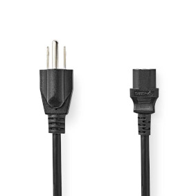 Power Cable | USA Male | IEC-320-C13 | Straight | Straight | Nickel Plated | 2.00 m | Round | PVC |