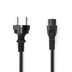 Power Cable | Plug with earth contact male | IEC-320-C5 | Straight | Straight | Nickel Plated | 2.00