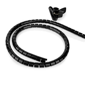 Cable Management | Spiral Sleeve | 1 pcs | Maximum cable thickness: 22 mm | PE | Black