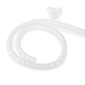 Cable Management | Spiral Sleeve | 1 pcs | Maximum cable thickness: 28 mm | PE | White