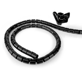 Cable Management | Spiral Sleeve | 1 pcs | Maximum cable thickness: 32 mm | PE | Black