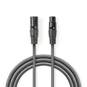 Balanced Audio Cable | XLR 3-Pin Male | XLR 3-Pin Female | Nickel Plated | 10.0 m | Round | PVC | Da