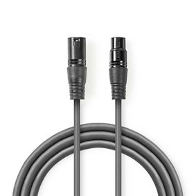Balanced Audio Cable | XLR 3-Pin Male | XLR 3-Pin Female | Nickel Plated | 1.50 m | Round | PVC | Da