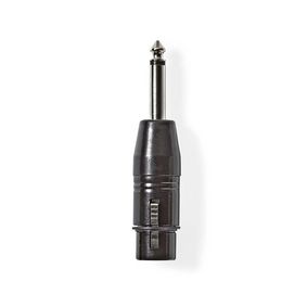 XLR Adapter | XLR 3-Pin Female | 6.35 mm Male | Nickel Plated | Straight | Metal | Black | 1 pcs | P
