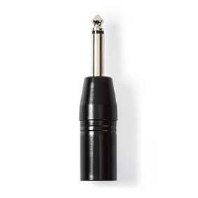 XLR Adapter | XLR 3-Pin Male | 6.35 mm Male | Nickel Plated | Straight | Metal | Black | 1 pcs | Pol