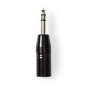 XLR Adapter | XLR 3-Pin Male | 6.35 mm Male | Nickel Plated | Straight | Metal | Black | 1 pcs | Pol