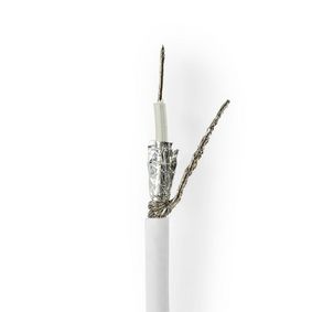 Coax Cable On Reel | RG58C/U | 50 Ohm | Double Shielded | ECA | 25.0 m | Coax | PVC | White | Gift B