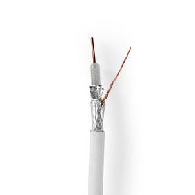 Coax Cable On Reel | 4G / LTE secure | 75 Ohm | Triple Shielded | ECA | 25.0 m | Coax | PVC | White