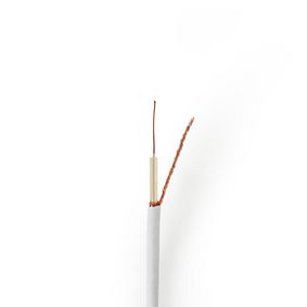 Coax Cable On Reel | Mini Coax | 75 Ohm | Single Shielded | ECA | 100.0 m | Coax | PVC | White | Ree