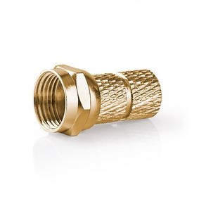 F-Connector | Straight | Male | Gold Plated | 75 Ohm | Twist-on | Cable input diameter: 5.5 mm | Cop