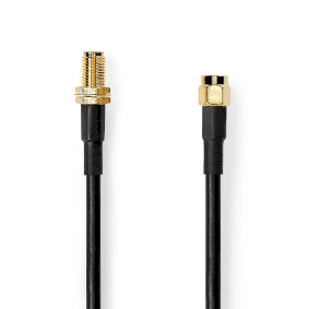 SMA Cable | SMA Male | SMA Female | Gold Plated | 50 Ohm | Double Shielded | 10.0 m | Round | PVC |