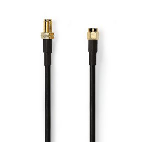 SMA Cable | SMA Male | SMA Female | Gold Plated | 50 Ohm | Double Shielded | 15.0 m | Round | PVC |