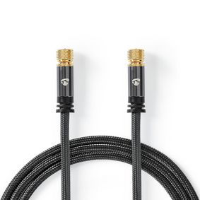 Satellite & Antenna Cable | F Male | F Male | Gold Plated | 75 Ohm | Quad Shielded | 5.00 m | Round