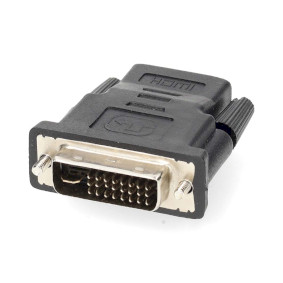 HDMIT Adapter | DVI-D 24+1-Pin Male | HDMIT Output | Nickel Plated | Straight | ABS | Black | 1 pcs