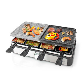 Gourmet / Raclette | Grill / Stone | 8 Persons | Spatula | Temperature setting | Non stick coating |