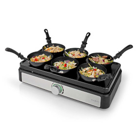 Party Wok Set | Grill | 6 Persons | Spatula | Temperature setting | Non stick coating | Rectangle