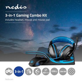 Gaming Combo Kit | 3-in-1 | Headset, Mouse and Mouse Pad | Black / Blue