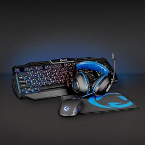 Gaming Combo Kit | 4-in-1 | Keyboard, Headset, Mouse and Mouse Pad | Black / Blue | QWERTZ | DE Layo