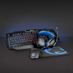 Gaming Combo Kit | 4-in-1 | Keyboard, Headset, Mouse and Mouse Pad | Black / Blue | QWERTY | IT Layo