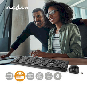 Mouse and Keyboard Set | Wireless | Mouse and keyboard connection: USB | 800 / 1200 / 1600 dpi | Adj