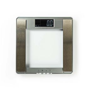 Personal Scale | Digital | Silver | Tempered Glass | Maximum weighing capacity: 180 kg | Body analys