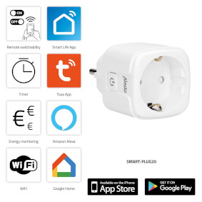 Alecto Smart Wi-Fi Power Socket + Power Meter White