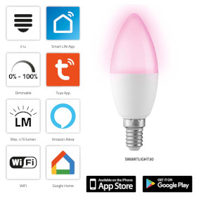 Smart LED colour lamp with Wi-Fi