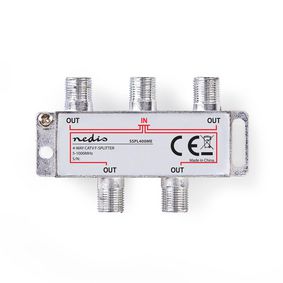CATV Splitter | 5 - 1000 MHz | Insertion loss: 8.0 dB | Number of outputs: 4 | 75 Ohm | Zinc Alloy