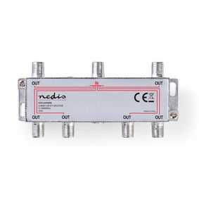 CATV Splitter | 5 - 1000 MHz | Insertion loss: 10.0 dB | Number of outputs: 6 | 75 Ohm | Zinc